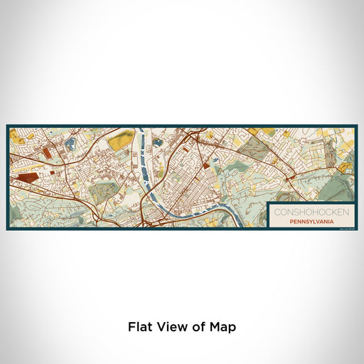 Flat View of Map Custom Conshohocken Pennsylvania Map Enamel Mug in Woodblock