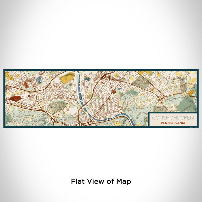 Flat View of Map Custom Conshohocken Pennsylvania Map Enamel Mug in Woodblock