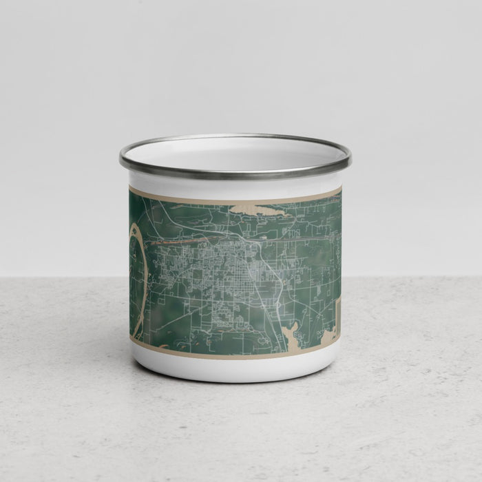 Front View Custom Conway Arkansas Map Enamel Mug in Afternoon