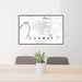 24x36 Conway Arkansas Map Print Landscape Orientation in Classic Style Behind 2 Chairs Table and Potted Plant