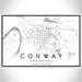 Conway Arkansas Map Print Landscape Orientation in Classic Style With Shaded Background