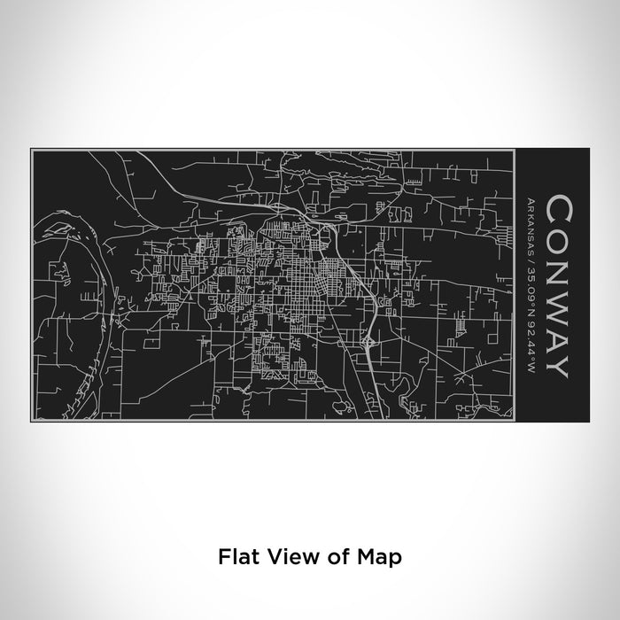 Rendered View of Conway Arkansas Map Engraving on 17oz Stainless Steel Insulated Cola Bottle in Black