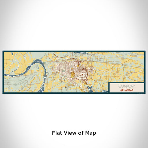 Flat View of Map Custom Conway Arkansas Map Enamel Mug in Woodblock