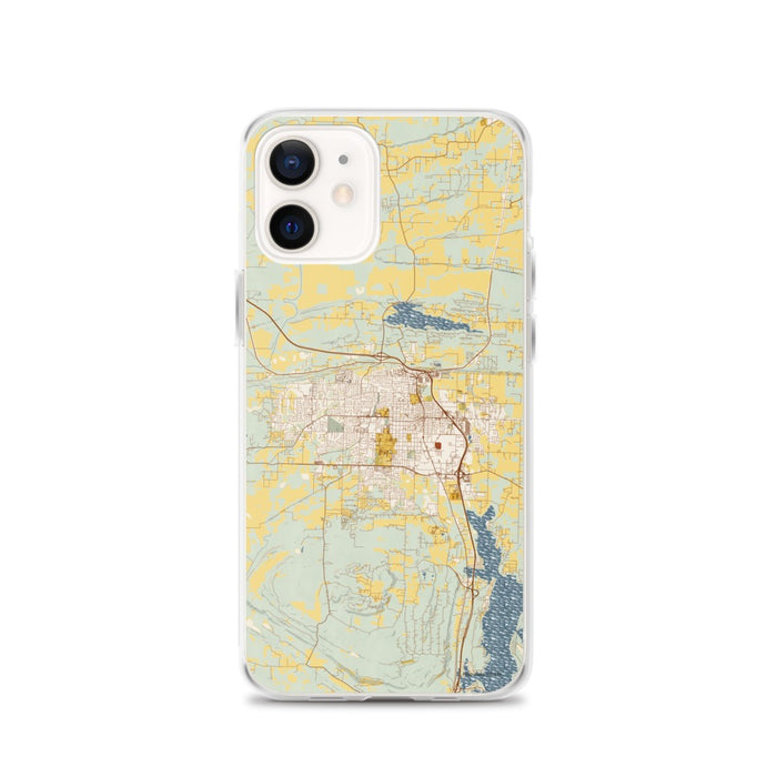 Custom Conway Arkansas Map iPhone 12 Phone Case in Woodblock