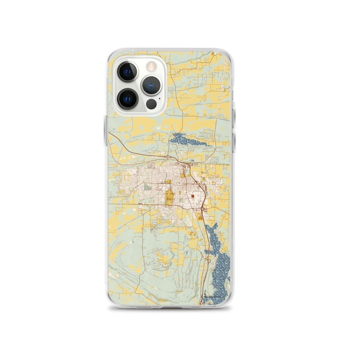 Custom Conway Arkansas Map iPhone 12 Pro Phone Case in Woodblock