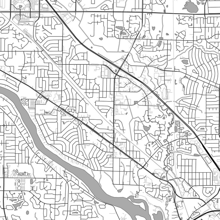 Coon Rapids Minnesota Map Print in Classic Style Zoomed In Close Up Showing Details