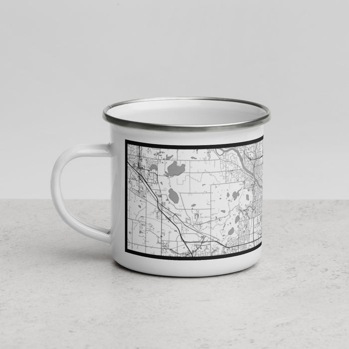 Left View Custom Coon Rapids Minnesota Map Enamel Mug in Classic