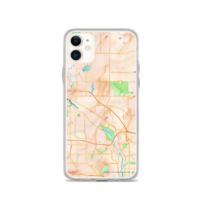 Custom Coon Rapids Minnesota Map Phone Case in Watercolor