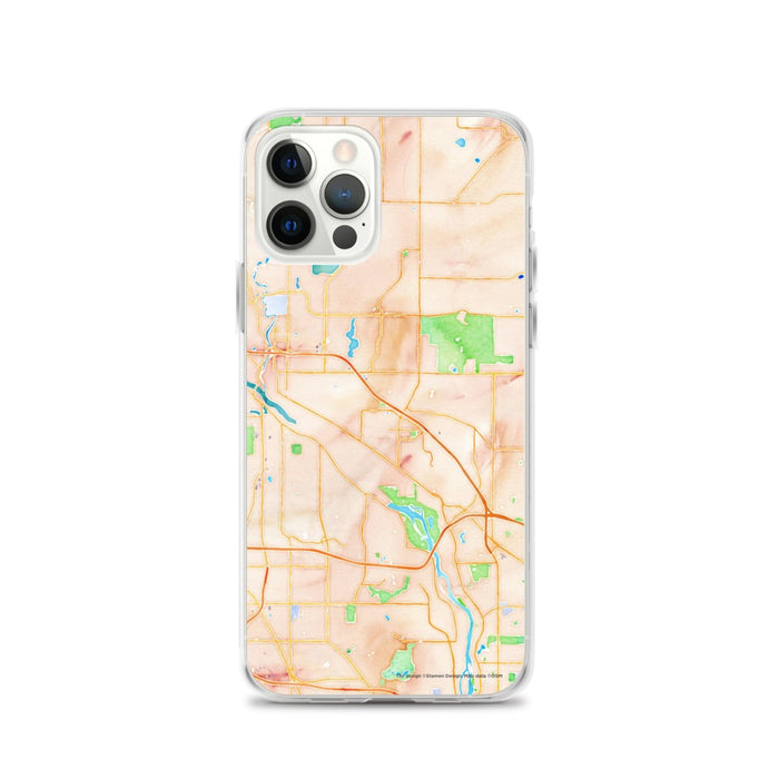 Custom Coon Rapids Minnesota Map iPhone 12 Pro Phone Case in Watercolor