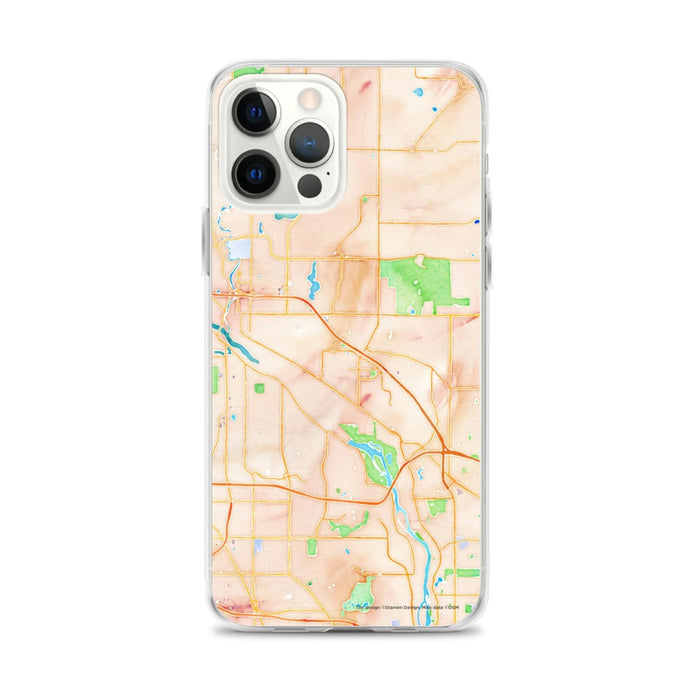 Custom Coon Rapids Minnesota Map iPhone 12 Pro Max Phone Case in Watercolor