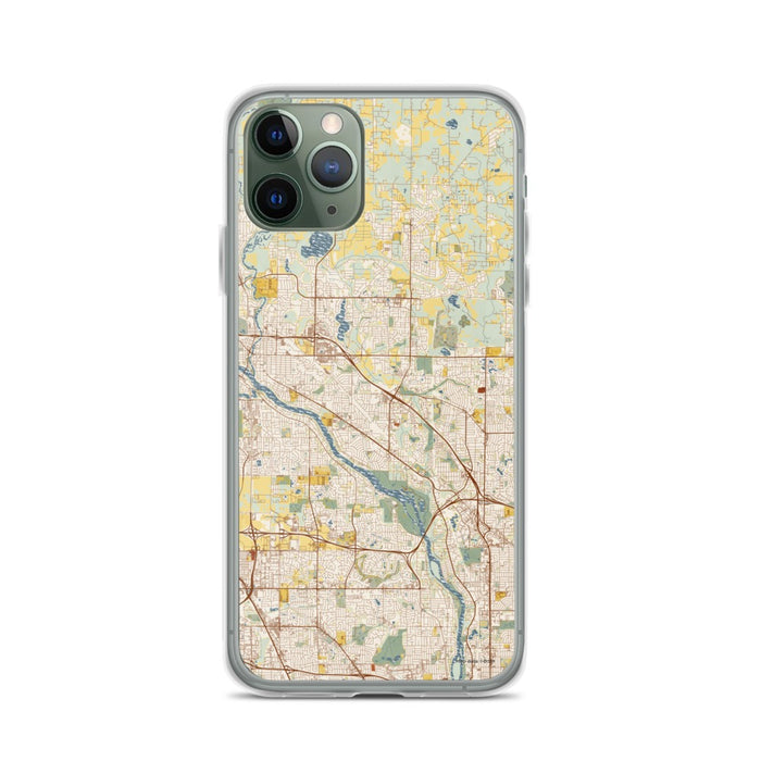 Custom Coon Rapids Minnesota Map Phone Case in Woodblock