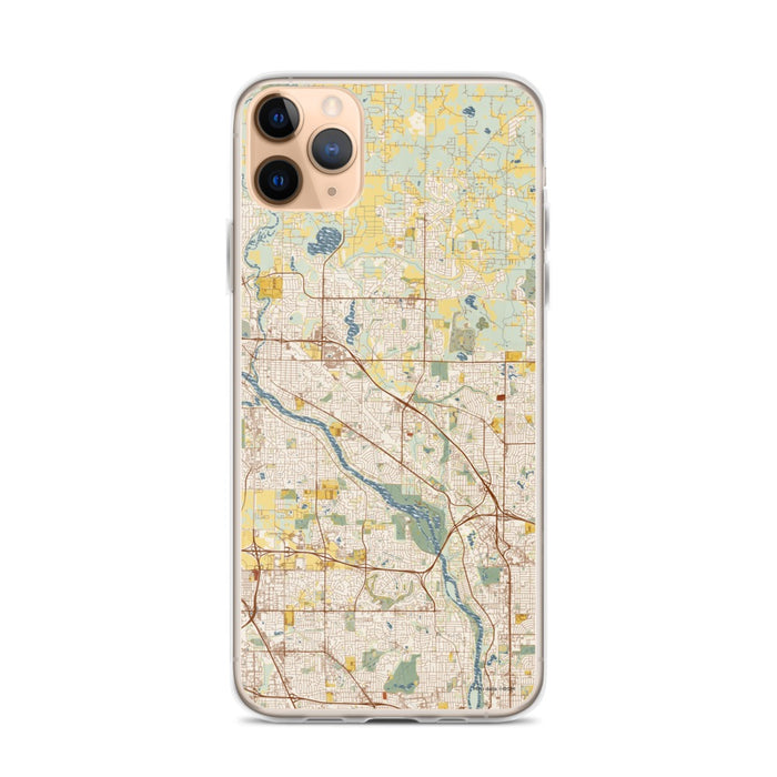 Custom Coon Rapids Minnesota Map Phone Case in Woodblock