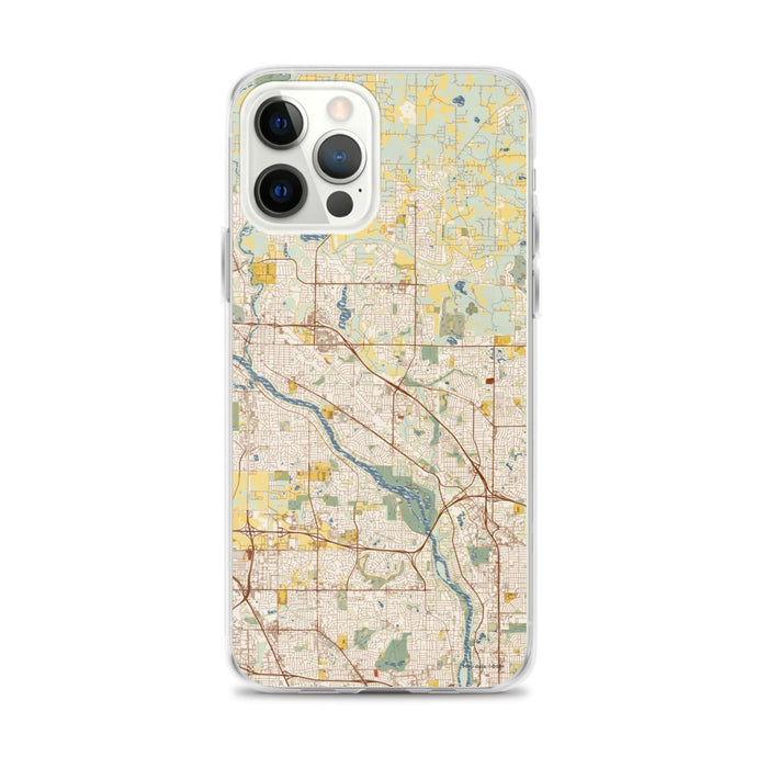 Custom Coon Rapids Minnesota Map iPhone 12 Pro Max Phone Case in Woodblock