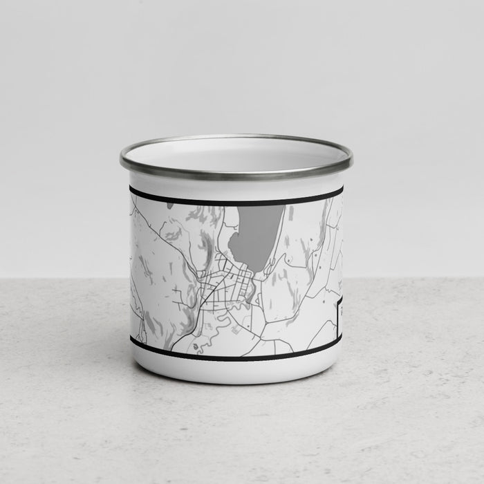 Front View Custom Cooperstown New York Map Enamel Mug in Classic
