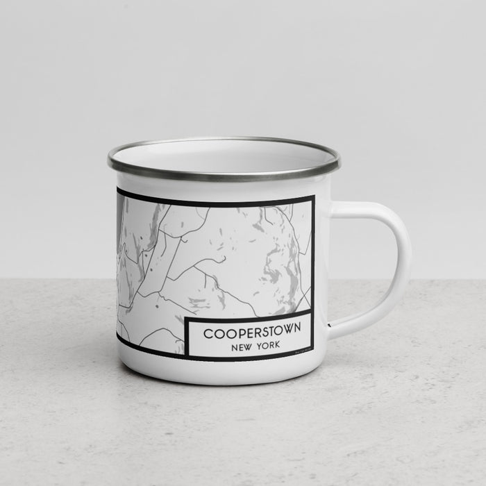 Right View Custom Cooperstown New York Map Enamel Mug in Classic