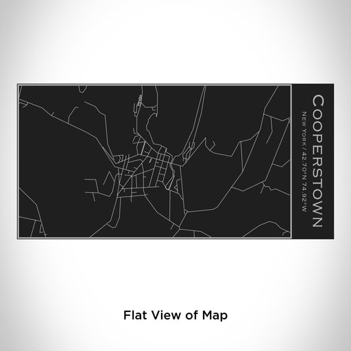Rendered View of Cooperstown New York Map Engraving on 17oz Stainless Steel Insulated Cola Bottle in Black