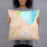 Person holding 18x18 Custom Cooperstown New York Map Throw Pillow in Watercolor