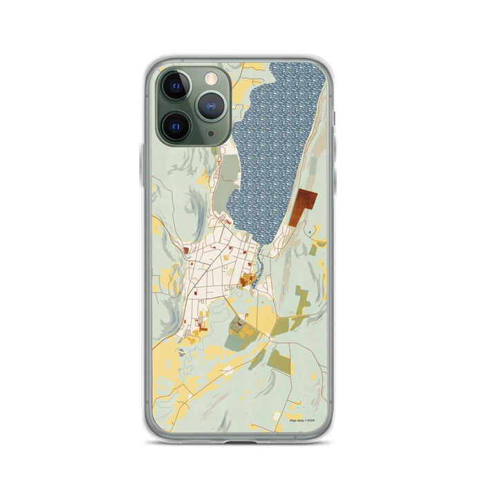 Custom Cooperstown New York Map Phone Case in Woodblock