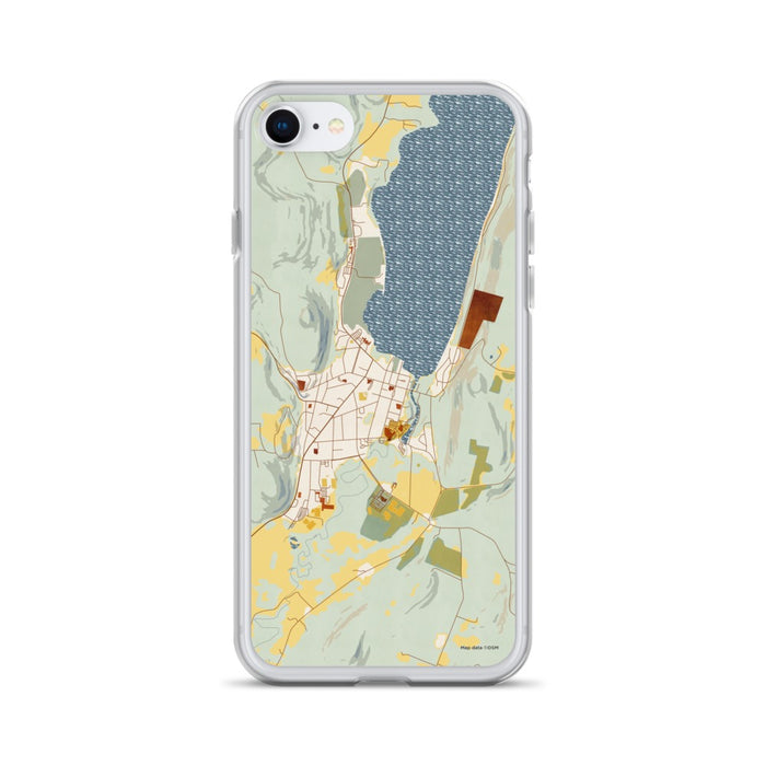 Custom Cooperstown New York Map iPhone SE Phone Case in Woodblock