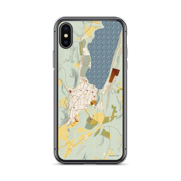 Custom Cooperstown New York Map Phone Case in Woodblock