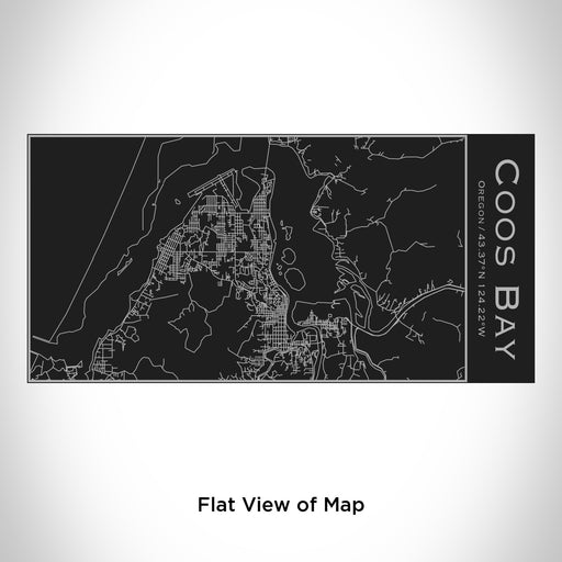 Rendered View of Coos Bay Oregon Map Engraving on 17oz Stainless Steel Insulated Cola Bottle in Black