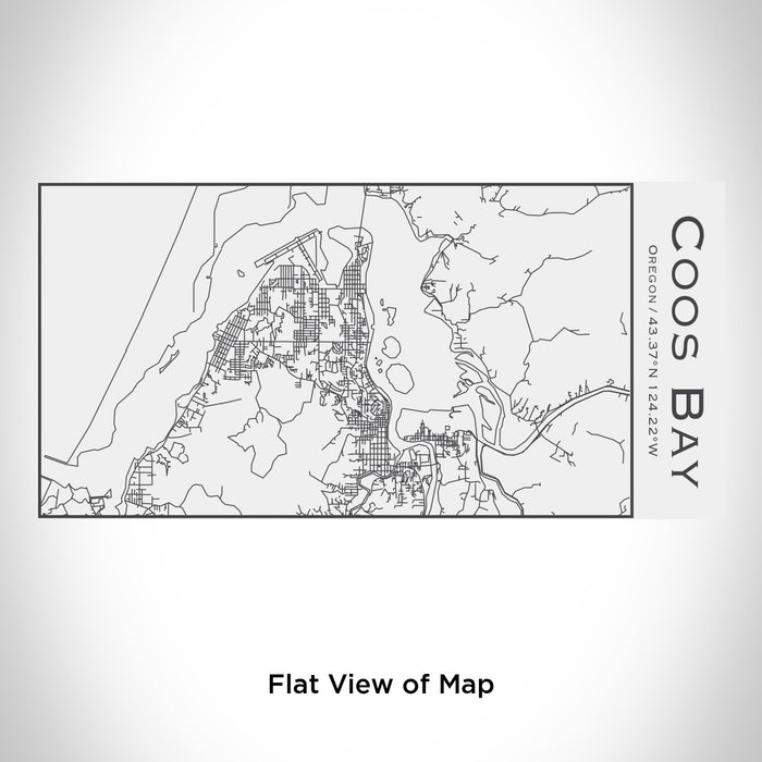 Rendered View of Coos Bay Oregon Map Engraving on 17oz Stainless Steel Insulated Cola Bottle in White