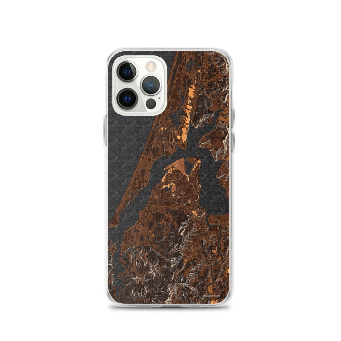 Custom Coos Bay Oregon Map iPhone 12 Pro Phone Case in Ember