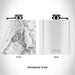 Rendered View of Coos Bay Oregon Map Engraving on 6oz Stainless Steel Flask in White