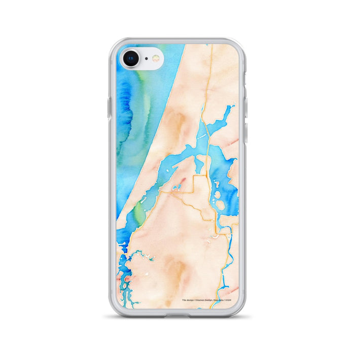 Custom Coos Bay Oregon Map iPhone SE Phone Case in Watercolor