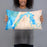 Person holding 20x12 Custom Coos Bay Oregon Map Throw Pillow in Watercolor