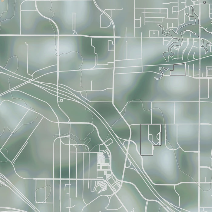 Coppell Texas Map Print in Afternoon Style Zoomed In Close Up Showing Details