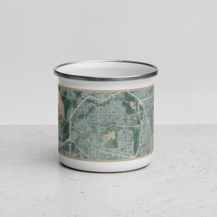 Front View Custom Coppell Texas Map Enamel Mug in Afternoon
