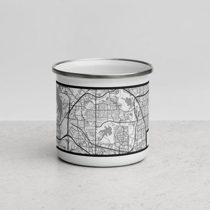 Front View Custom Coppell Texas Map Enamel Mug in Classic