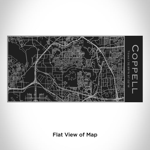 Rendered View of Coppell Texas Map Engraving on 17oz Stainless Steel Insulated Cola Bottle in Black