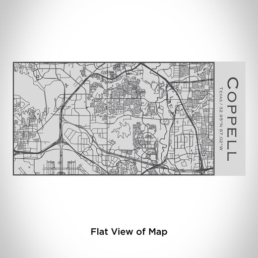 Rendered View of Coppell Texas Map Engraving on 17oz Stainless Steel Insulated Cola Bottle
