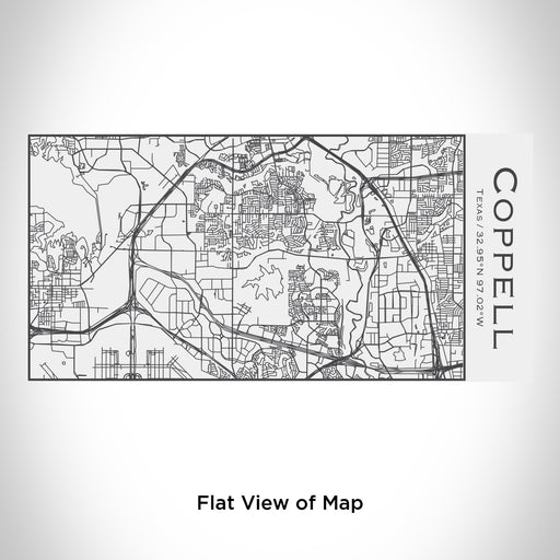 Rendered View of Coppell Texas Map Engraving on 17oz Stainless Steel Insulated Cola Bottle in White