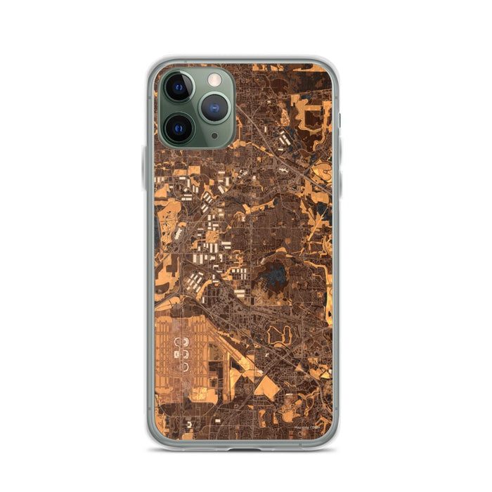 Custom iPhone 11 Pro Coppell Texas Map Phone Case in Ember