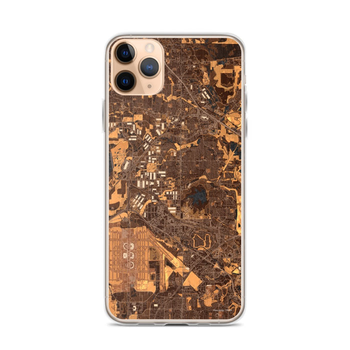 Custom iPhone 11 Pro Max Coppell Texas Map Phone Case in Ember