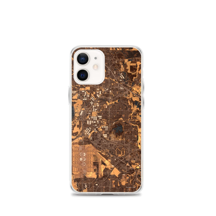 Custom iPhone 12 mini Coppell Texas Map Phone Case in Ember