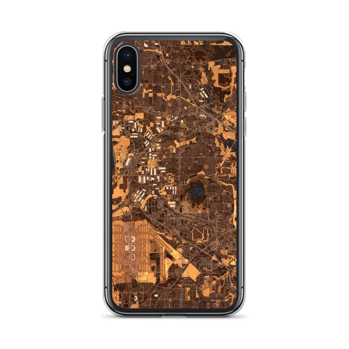 Custom iPhone X/XS Coppell Texas Map Phone Case in Ember