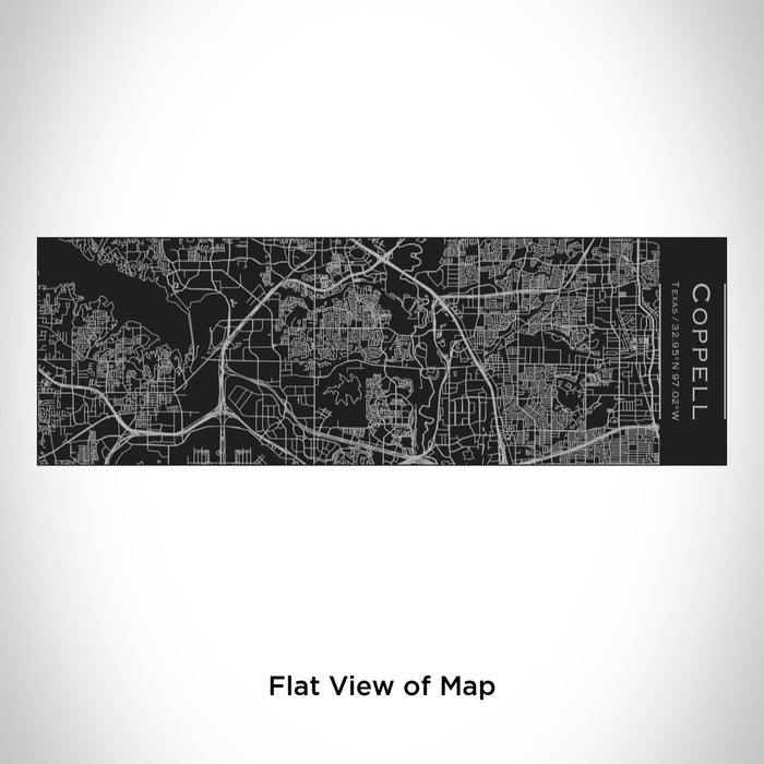 Rendered View of Coppell Texas Map Engraving on 10oz Stainless Steel Insulated Cup with Sliding Lid in Black