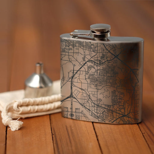 Coppell Texas Custom Engraved City Map Inscription Coordinates on 6oz Stainless Steel Flask