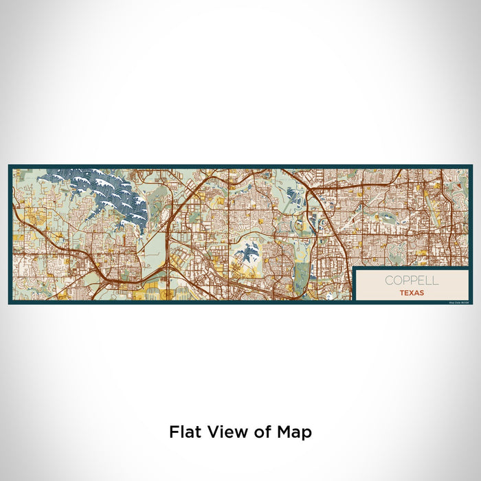 Flat View of Map Custom Coppell Texas Map Enamel Mug in Woodblock