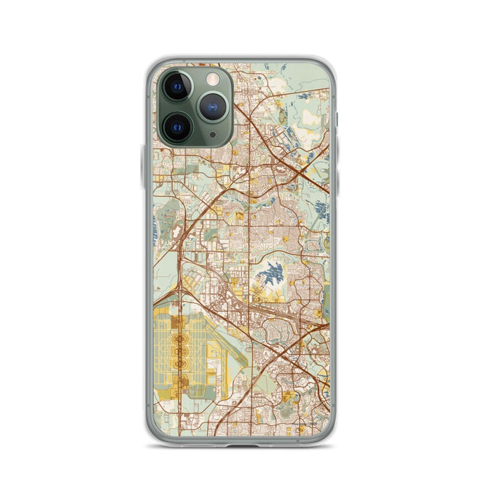 Custom iPhone 11 Pro Coppell Texas Map Phone Case in Woodblock