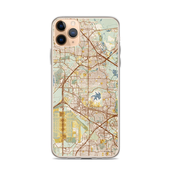 Custom iPhone 11 Pro Max Coppell Texas Map Phone Case in Woodblock