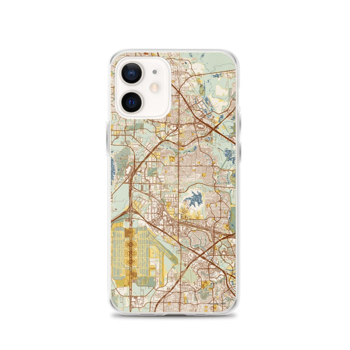Custom iPhone 12 Coppell Texas Map Phone Case in Woodblock
