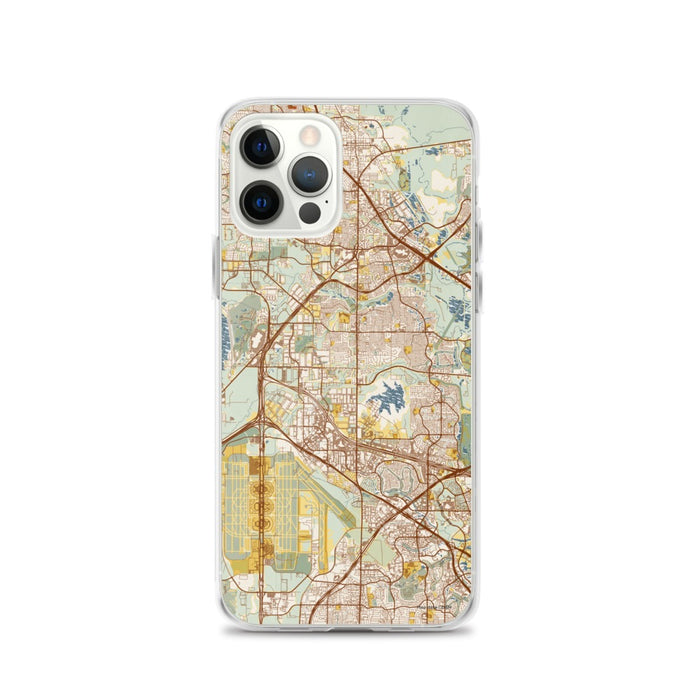 Custom iPhone 12 Pro Coppell Texas Map Phone Case in Woodblock