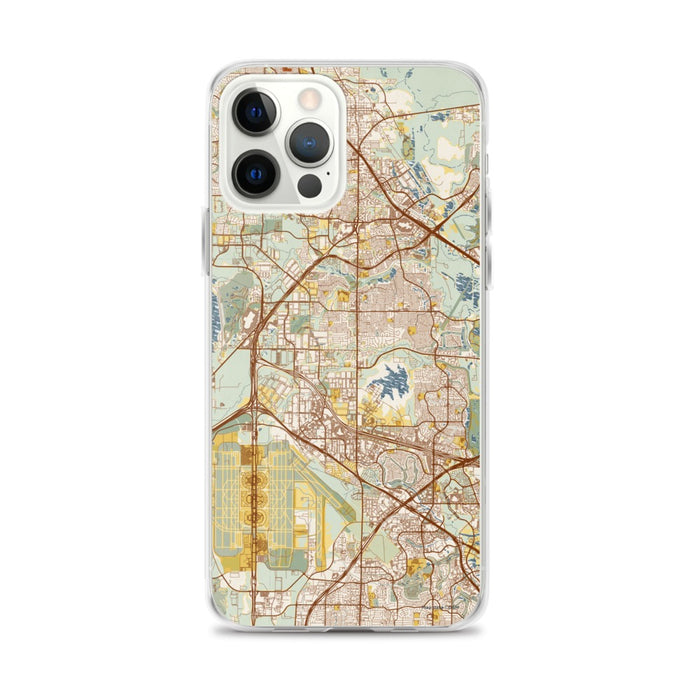 Custom iPhone 12 Pro Max Coppell Texas Map Phone Case in Woodblock