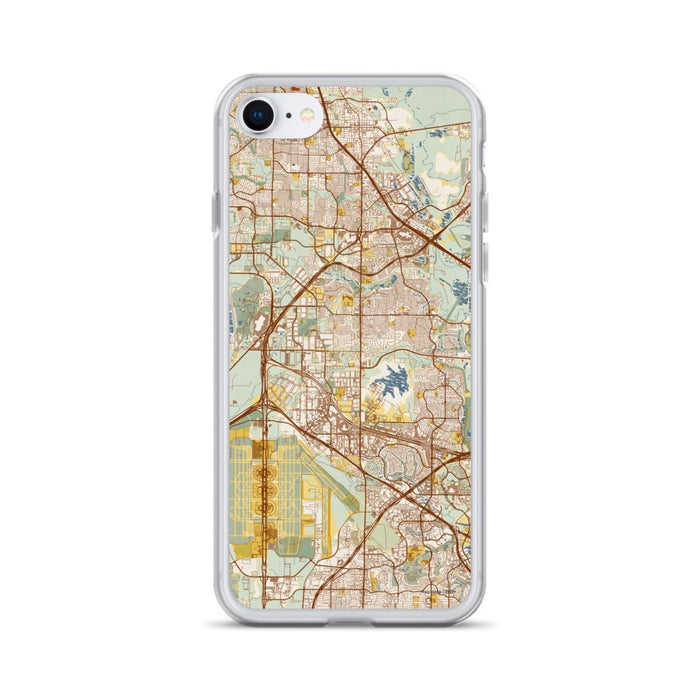 Custom iPhone SE Coppell Texas Map Phone Case in Woodblock