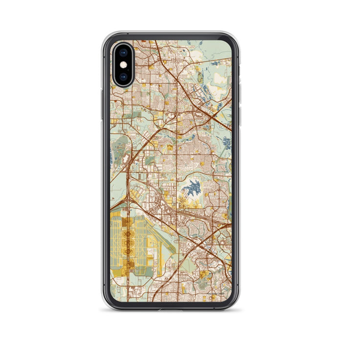 Custom iPhone XS Max Coppell Texas Map Phone Case in Woodblock